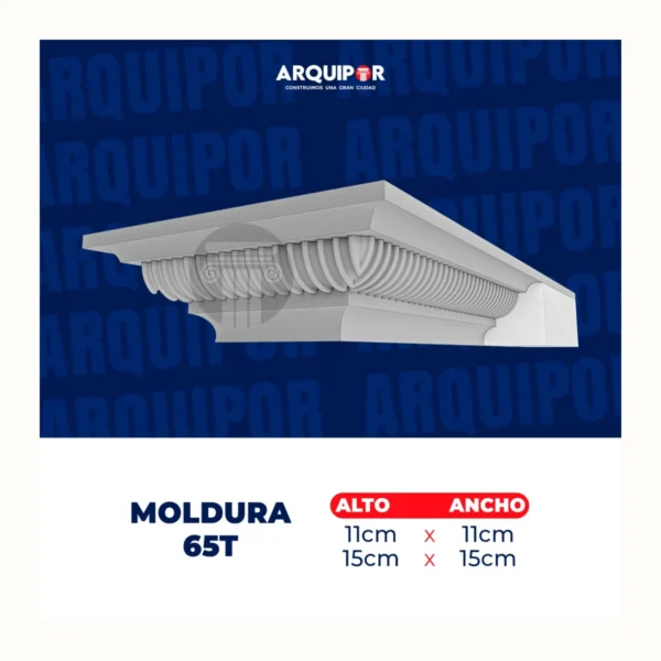 Vista optimizada ROUSS Moldura 65T con diseño estructurado en color blanco