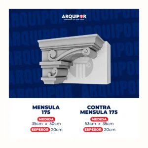 Ménsula 175 decorativa en color gris con diseño clásico