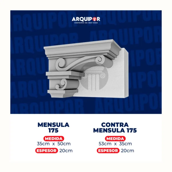 Vista optimizada ROUSS Ménsula 175 decorativa en color gris con diseño clásico