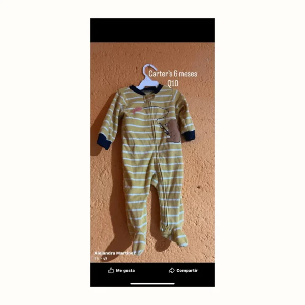 Vista optimizada ROUSS Pijama para bebé de 6 meses con diseño de osito pescador