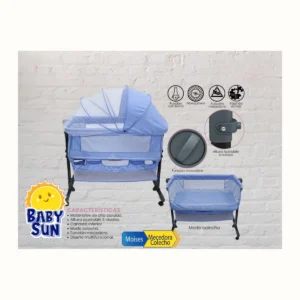 Moisés multifuncional Baby Sun con función mecedora y mosquitero